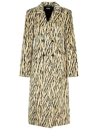 Rotate Printed Faux Fur Coat