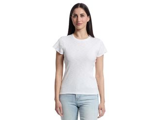 Lilla P Short Sleeve Crewneck Womens Clothing White : XS, Cotton