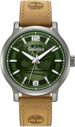 Timberland Driscoll Leather Strap Watch, 43mm in Dark Brown at Nordstrom
