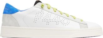 P448 Neon Blauw Leren Sneakers - Heren - Sneakers - Veelkleurig - 42 EU - Leer - Schoenen