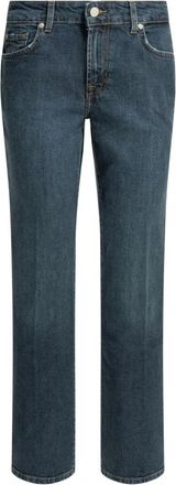 7 For All Mankind Vaqueros de Tiro Alto Rectos - Jeans - Mujer - Azul - W27