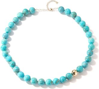Mateo Bijoux 14kt yellow gold turquoise choker necklace - women - Turquoise/14kt Yellow Gold - One Size - Blue