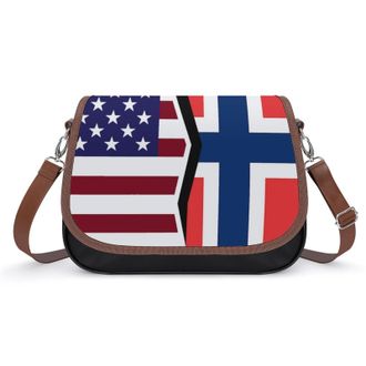 Generic US & Norway Flag Fashion Womens Crossbody Bags Novelty Handbag Shoulder Bag Purse