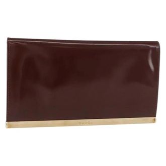 Gucci Pre-owned Clutches, female, Brown, Size: ONE SIZE Pre-owned Long Wallet