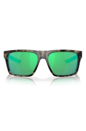 Costa 57mm Polarized Square Sunglasses in Wetlands /Green Mirror 580G at Nordstrom