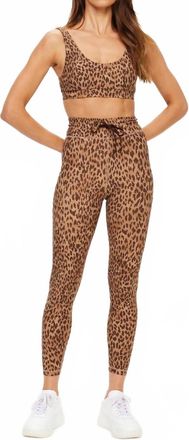 The Upside Panthera Daisy Scoop Neck Bra In Leopard