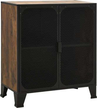 vidaXL Armario De Almacenaje Metal Y Mdf Marr&oacute;n R&uacute;stico 72x36x82 Cm Vidaxl