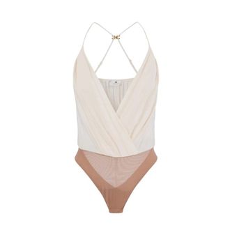 Elisabetta Franchi Body, female, Multicolor, Size: M Viscose Georgette Bodysuit