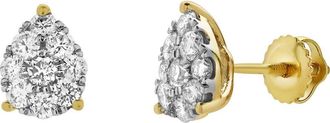 LuvMyJewelry Poire 14K Yellow Gold Cluster Lab Grown Diamond Unisex Earrings - 0.72 Cts at Nordstrom