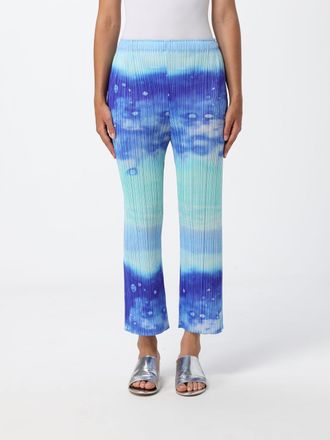 Pleats Please Issey Miyake Pantaloni cropped svasati in cr&ecirc;pe plissettato