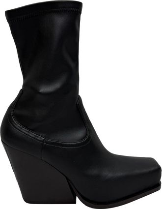 Stella McCartney Stella McCartney Pre-owned Womens Cowboy 80 Ankle Boots in Black Faux Leather - Size EU 37