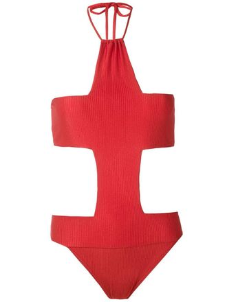 Amir Slama Costume intero Cruz con dettagli cut-out - Rosso