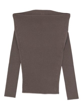 Rick Owens Wool Off-Shoulder Sweater