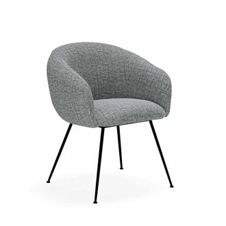 Koketto Home Silla comoda acolchada curva gris
