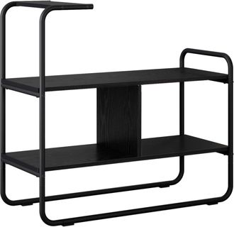 vidaXL Mesa Consola Roble Negro 80 X 35 X 75 Cm Madera De Ingenier&iacute;a Vidaxl