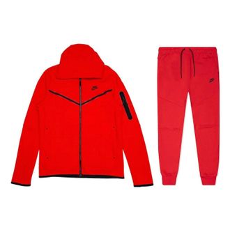 Nike Mens Nike Logo Printing Solid Color Hooded Jacket Red CU4489-657