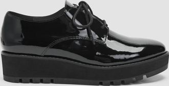 Eileen Fisher Womens Eddy Patent Leather Platform Oxford Shoes In Black