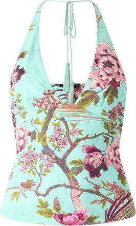 Roberto Cavalli Top met bloemenprint - Groen