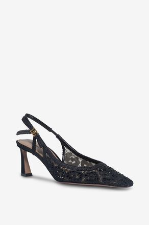 Dolce & Gabbana Spitzen-Slingback-Pumps mit Strass DG 60