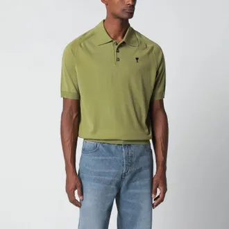 Ami Ami De Coeur matcha green wool polo shirt