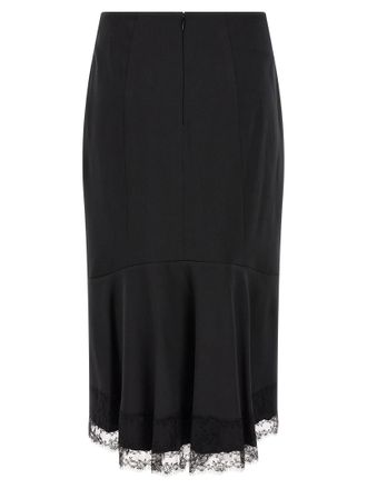 Ermanno Scervino Lace-Trimmed Longuette Skirt - Black