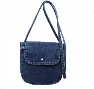 Generic Casual Womens Denim Canvas Handbag, Large Capacity Shopping Shoulder Crossbody Bags(Dark Blue)