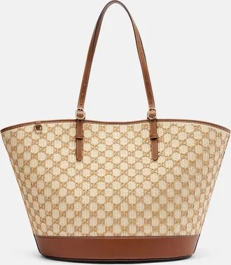 Gucci GG Large raffia-effect tote bag