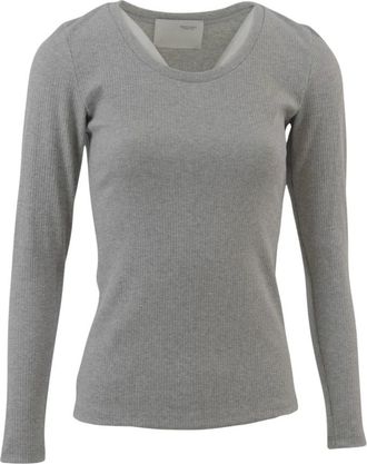 Brand Unique Long Sleeve Tops, female, Gray, Size: XS Buw24510 Long Sleeve Top