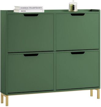 SoBuy Zapatero Estrecho Con 4 Solapas Organizador Para Zapatos De Entrada Verde Oscuro 100 X 19 X 90 Cm Fsr100-sy Sobuy Es