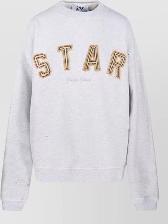 Golden Goose unisex crew neck sweatshirt oversized ribbed cuffs