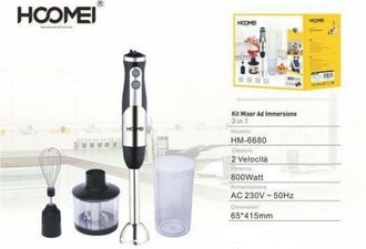 Trade Shop Trade Shop - 3 In 1 Mixer Ad Immersione Multifunzione 800 W 2 Velocita Cucina Hoomei Hm-6680