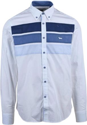 Harmont & Blaine White Light Blue Cotton Striped Shirt