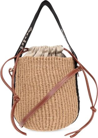 Chlo&eacute; Woody Small Bucket Schoudertas - Dames - Schoudertassen - Beige - ONE Size - Leer - Tassen