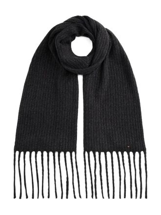 Tommy Hilfiger fringed scarf - Black