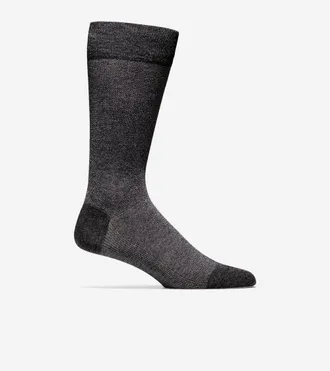 Cole Haan Mens Pique Textured Crew Socks - Grey