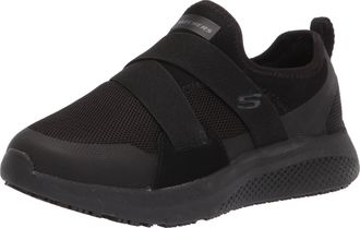 Skechers Womens Slip on Athletic Food Service Shoe, Black, 11
