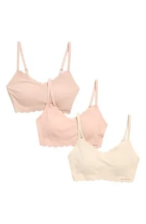 Danskin 3-Pack Scalloped Laser Cut Lounge Bras in Blush Shores/Light Honey at Nordstrom Rack, Size X-Large