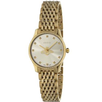 Gucci Womens YA1265021 G-Timeless 29mm Ladies Watch - Gold Stainless Steel - One Size