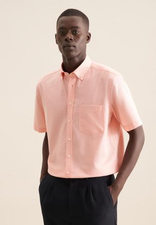 Seidensticker Businesshemd SEIDENSTICKER Regular, Herren, Gr. XXL (46), normale &Auml;rmell&auml;ngen, orange, 100% Baumwolle, Strukturmuster, regular fit, gerader Abschluss,