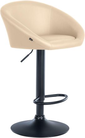 Clp Taburete De Bar Davie En Polipiel Crema Metal Negro Mate