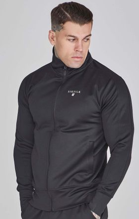 Siksilk Sweatjacke SIKSILK Siksilk Sweatjacken Essentials Poly Track Top, Herren, Gr. XL, schwarz, Obermaterial: 95% Polyester PES. 5% Elasthan EL., Sweatjack