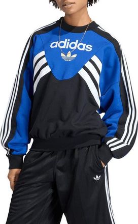 adidas Originals Cutline Logo Cotton Sweatshirt in Team Royal Blue/black at Nordstrom, Size X-Small