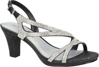 Easy Street Radiant Slingback Sandal in Black Glitter-Stones at Nordstrom, Size 7.5
