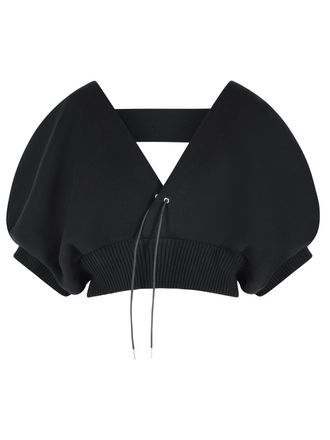 sacai Black Cashmere Blend Top