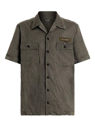 Dolce & Gabbana Grey Cotton Printed Shirt