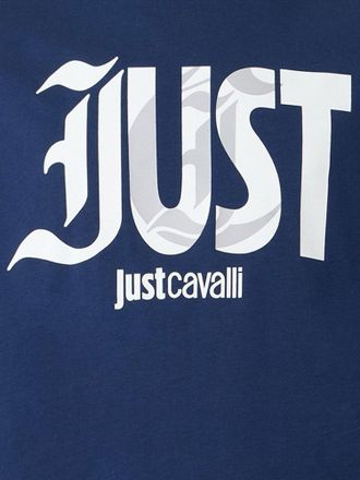 Just Cavalli Mens Cotton T-Shirt Navy T-Shirts And Polos