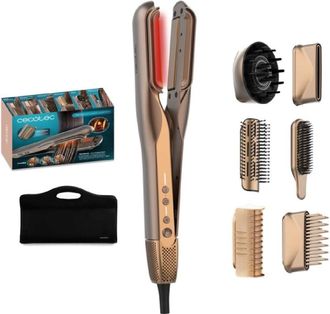 Cecotec Cecotec Plancha De Pelo Con Aire - Placas Vibratorias - 6 Accesorios - Airlisse 6in1 Itwerk Champagne. 1000w, 112000rpm