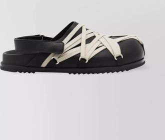 Rick Owens leather megalace mule sandals