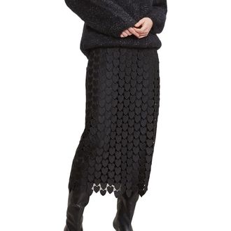 ottod'Ame Midi Skirt With 3D Effect in Black at Nordstrom, Size 42 It