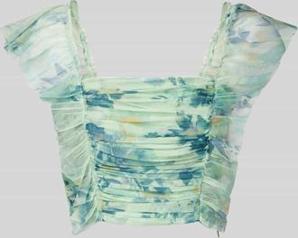 Lace & Beads Top mit Volants in Gruen, Gr&ouml;&szlig;e XXS